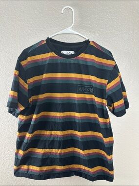 Welcome Striped Crewneck Sweater - Black, Mustard, Burgundy, Forest Green L